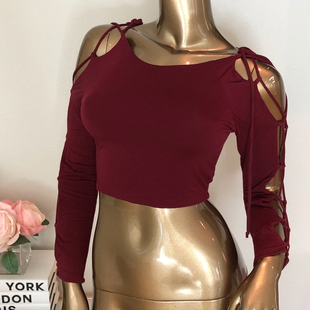 Long sleeve burgundy shirt